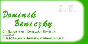 dominik beniczky business card